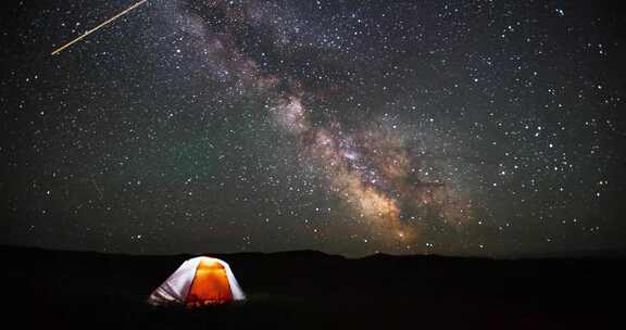 户外露营星空延时