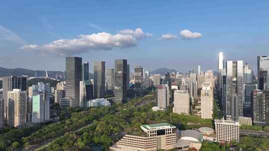 深圳福田区CBD建筑群大景航拍