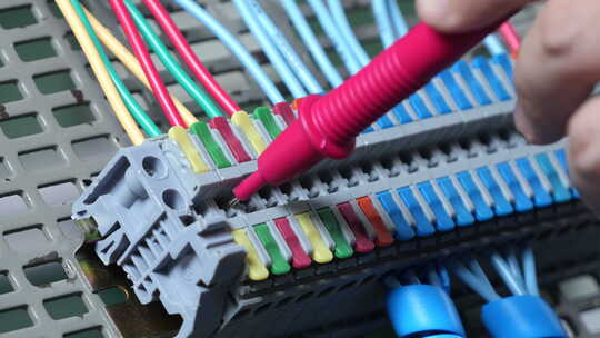 工人接线操作网络线路素材