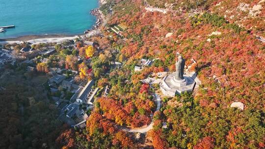 青岛崂山青岛秋景青岛太清宫航拍