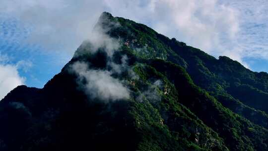 航拍陕西秦岭山脉圭峰山