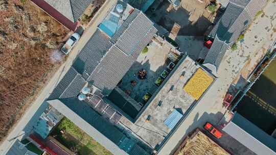 乡村房屋鸟瞰全景素材