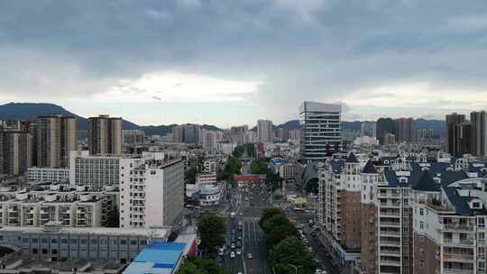 广西贵港城市建设贵港中山路航拍