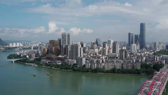 航拍广西柳州城市景观全景 4k