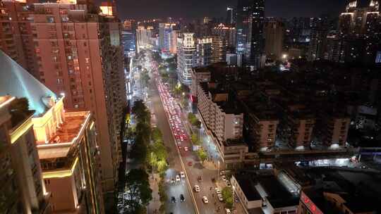 福州台江区解放大桥航拍夜晚夜景车流交通闽