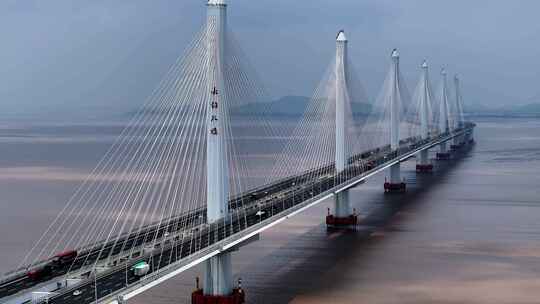 钱塘江 嘉绍大桥 交通 基建 国家发展视频素材模板下载