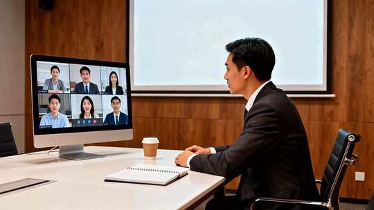 商务人士进行视频会议
