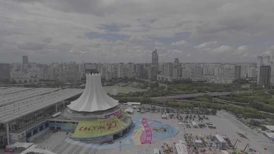 第二十届东盟博览会南宁会展中心8K航拍视频素材模板下载