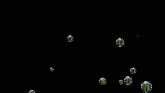 水果西瓜气泡粒子视频素材带通道