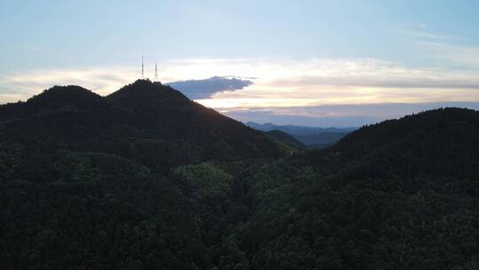 4K航拍山川日落晚霞