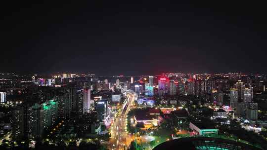 航拍四川泸州夜景泸州蜀泸大道夜景