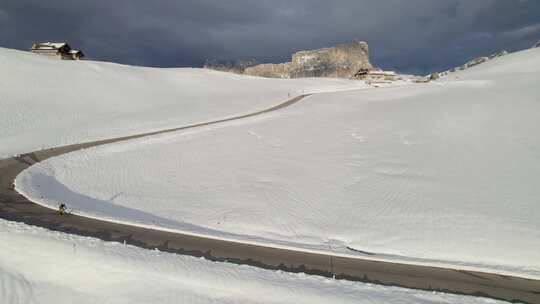 自行车，山地自行车，骑，雪