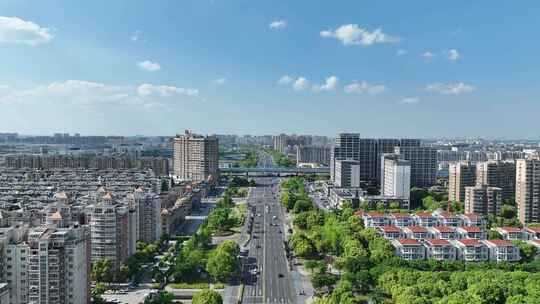 4K航拍昆山城市建筑风光大景