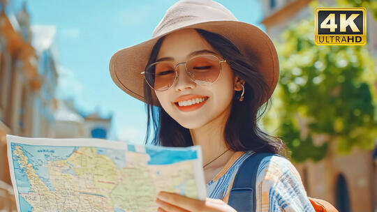 旅行者微笑快乐笑脸开心笑容自信特写8