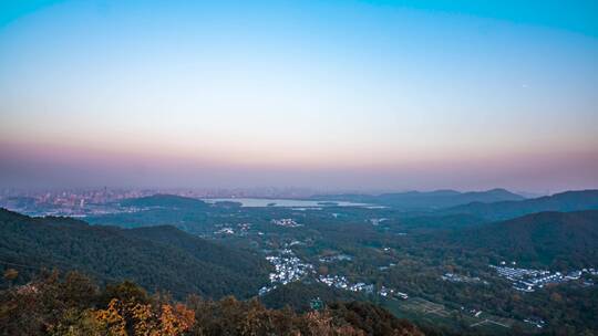 杭州_杭州西湖区_上城区_全貌_日转夜延时4K