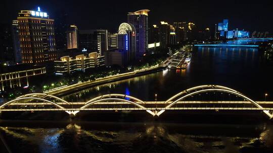 福州 解放 大桥 夜景 航拍