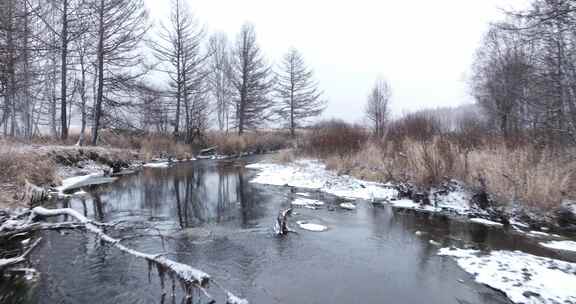 哈拉哈河冬季大雪航拍