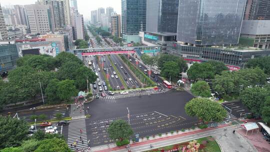 佛山禅城区城市交通建筑航拍