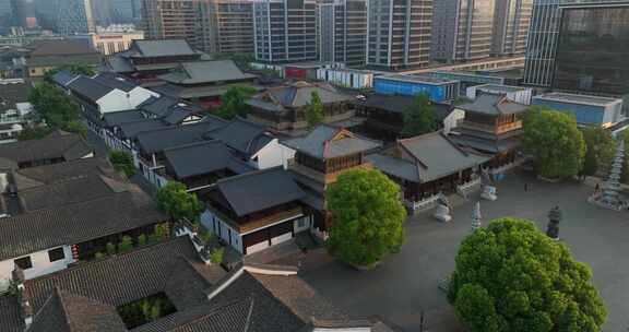 杭州大兜路街区香积寺航拍