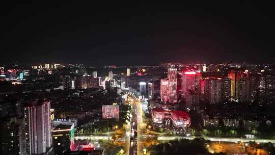 航拍四川泸州夜景泸州蜀泸大道夜景