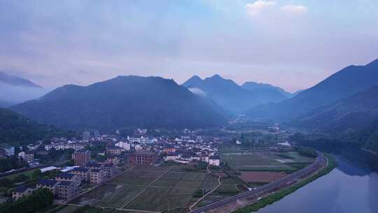 杭州富阳乡村高山航拍