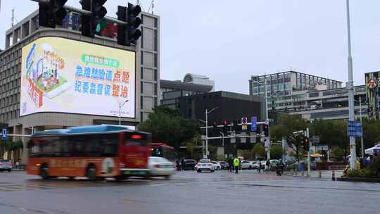 福州城市街道路口车流人流延时