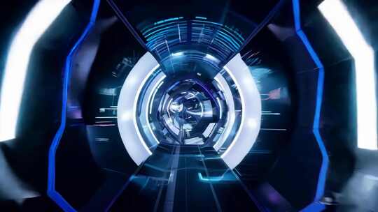 4k科技感隧道时空穿梭