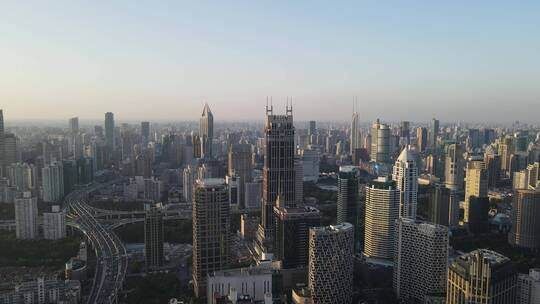 上海黄浦区淮海中路全景4K航拍