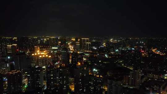 航拍江苏无锡城市夜景
