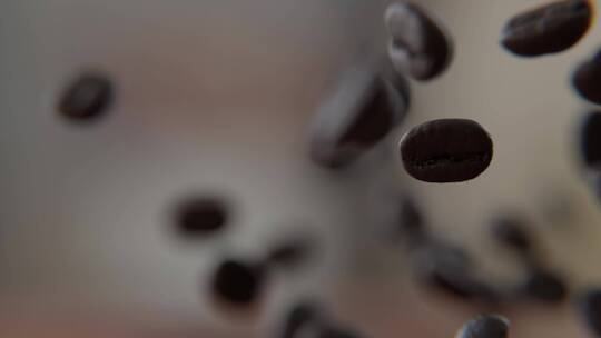 咖啡豆散开跳跃视频素材模板下载