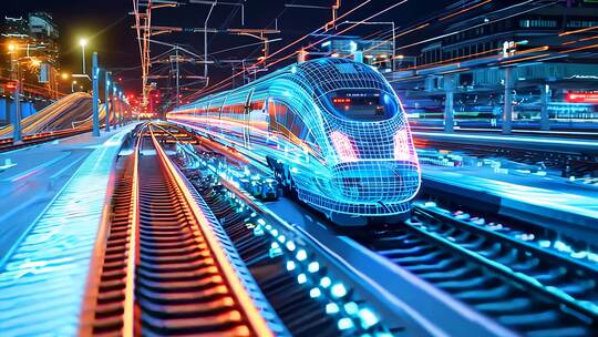 智慧科技高铁企业片头轻轨动车列车铁路火车