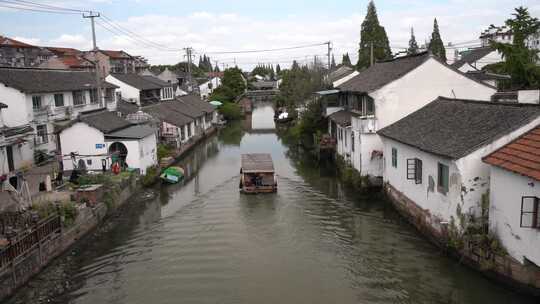 游船  湖泊 水湾 人文 风景 木船 古镇河流