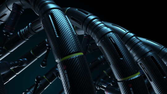 科技质感的三维DNA机械螺旋