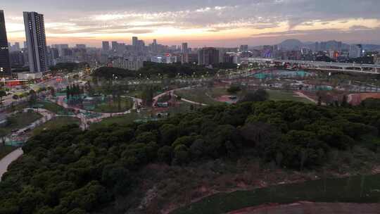 深圳光明科学公园城市公园建设航拍全景