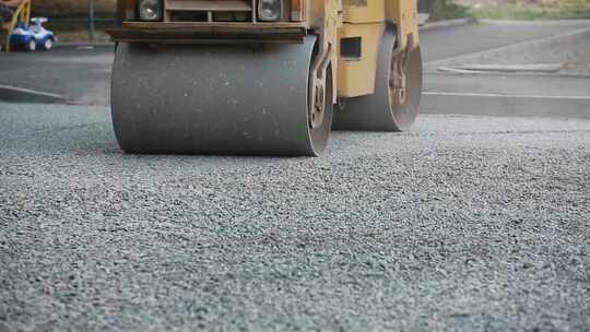 铺路、沥青、道路、压路机