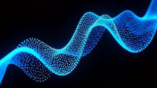 蓝色粒子波浪动感素材
