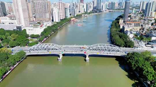航拍广州海珠桥