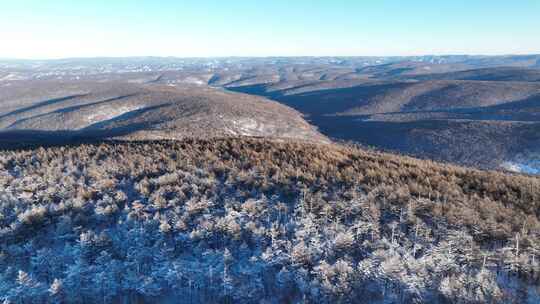 航拍大兴安岭林海雪原风光