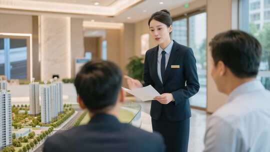 房产销售人员介绍楼盘模型