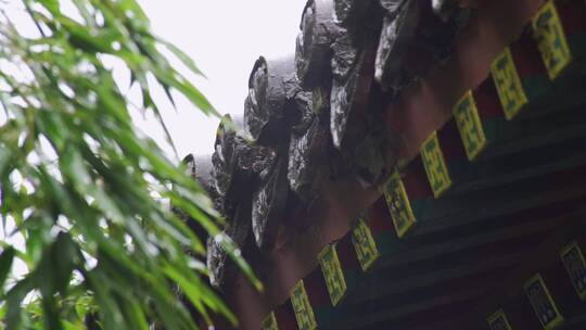 古建筑屋檐雨滴