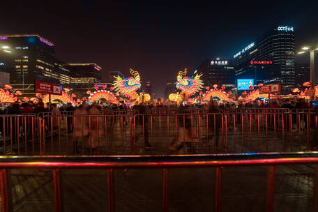 西安 永宁门 城墙 景区 夜景 游客