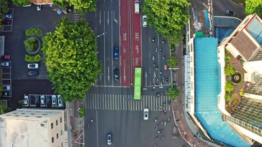 广西南宁城市公交BRT道路航拍