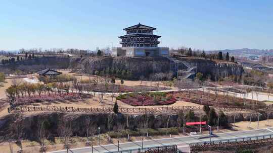 航拍安徽淮北 花山公园