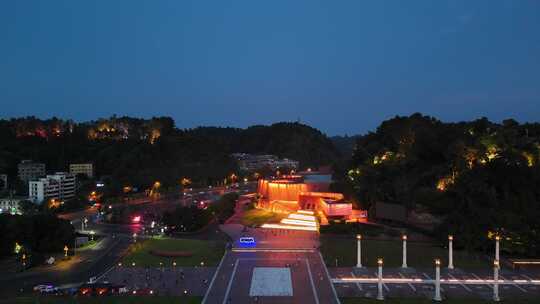 航拍四川乐山市博物馆夜景