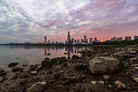 深圳春笋大厦城市日晚霞延时