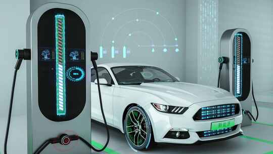 科技感新能源汽车电车充电视频素材模板下载