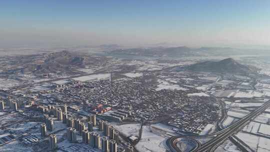 航拍雪景 唯美冬日空镜 立冬 冬至节气