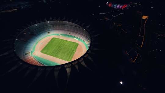 FPV穿越杭州亚运奥体中心体育场足球场