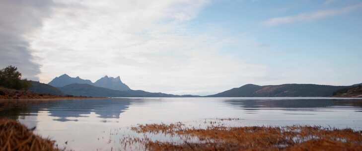 山，湖，倒影，水