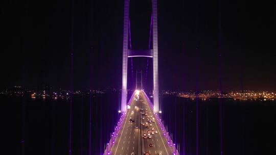 4K航拍南沙大桥夜景001